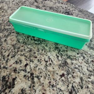Green Tupperware Rectangular Storage Container